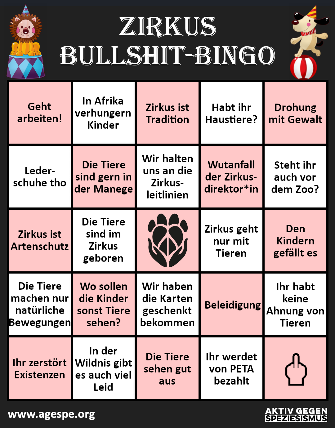 Zirkus Bullshit Bingo